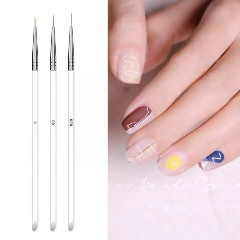 

Manicure Drawing Pen Clear Nail Liner Painting Pen DIY Acrylic Kit Manicure Flower Gel Design UV Drawing Tips Brushes Tool O8V4