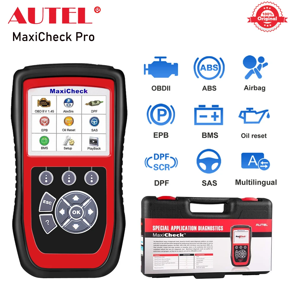 Сканер Autel MaxiCheck Pro для ABS тормоза автоматический диагностический инструмент OBD2