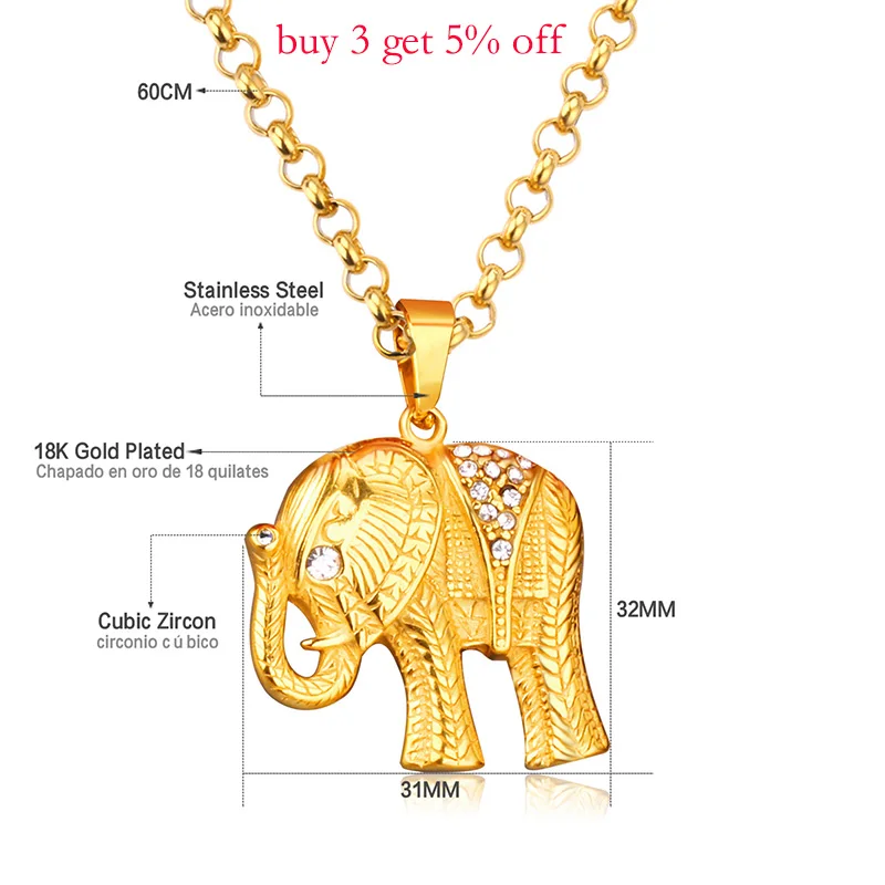 LUXUKISSKIDS ювелирные изделия золотой Тайланд слон чокер цепочка ожерелье роскошное