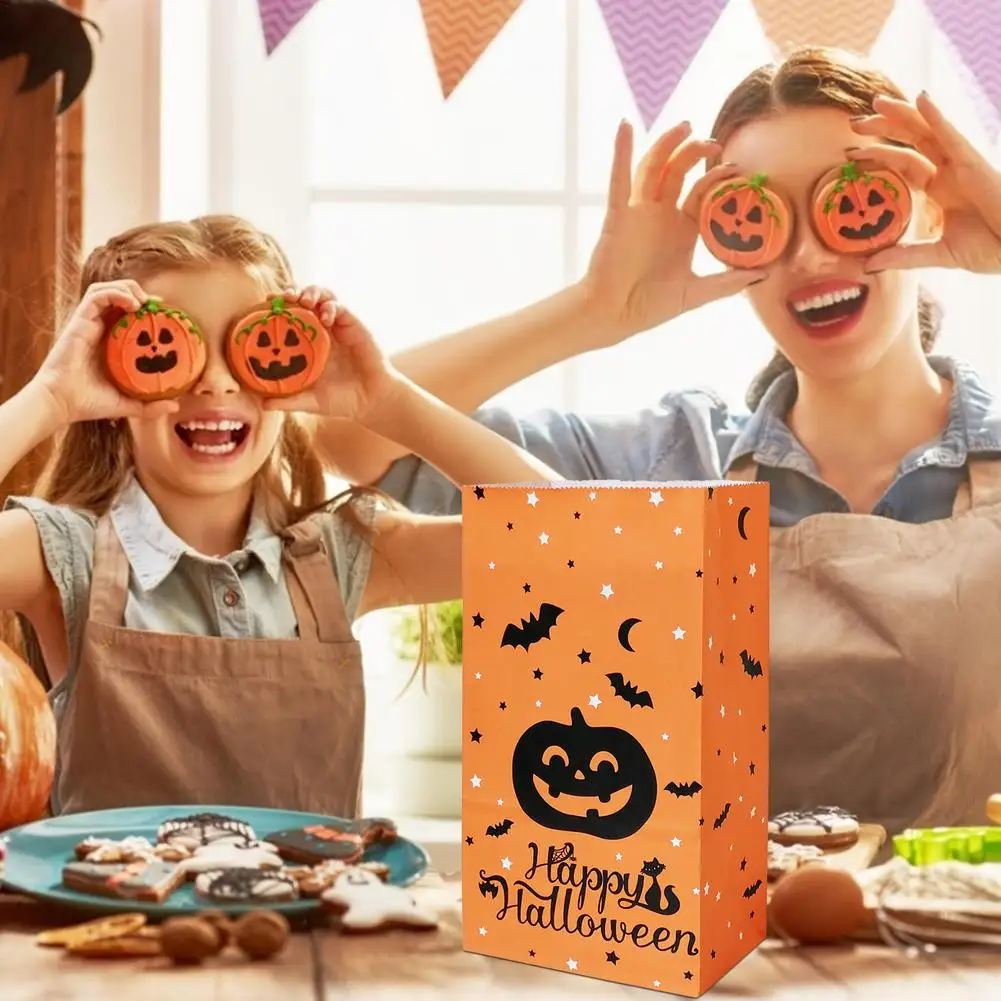 

50 шт., бумажные пакеты для конфет на Хэллоуин