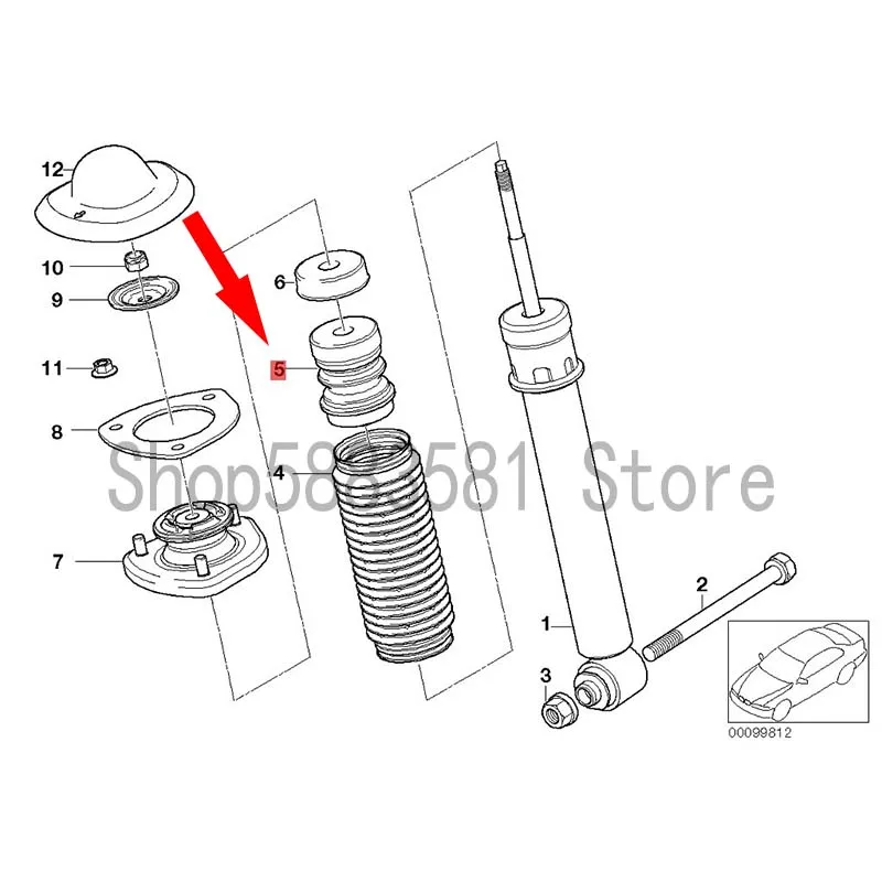 

CAR rear shock absorber bm wE53 X5 3.0D M57 E53 X5 3.0I E53 X5 4.6IS rear machine dust cover rear buffer rubber