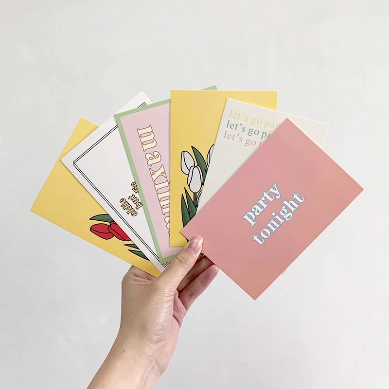 

15pcs/tulip flower card dormitory background wall decoration wall bedroom wall English stickers photo props