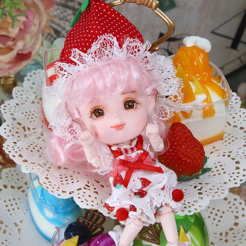 

DBS BJD doll 14cm 38 jionts DIY Toy Gift for Baby Girl with Full fashion Clothes and Shoes Dress Up Make Up beautiful Doll
