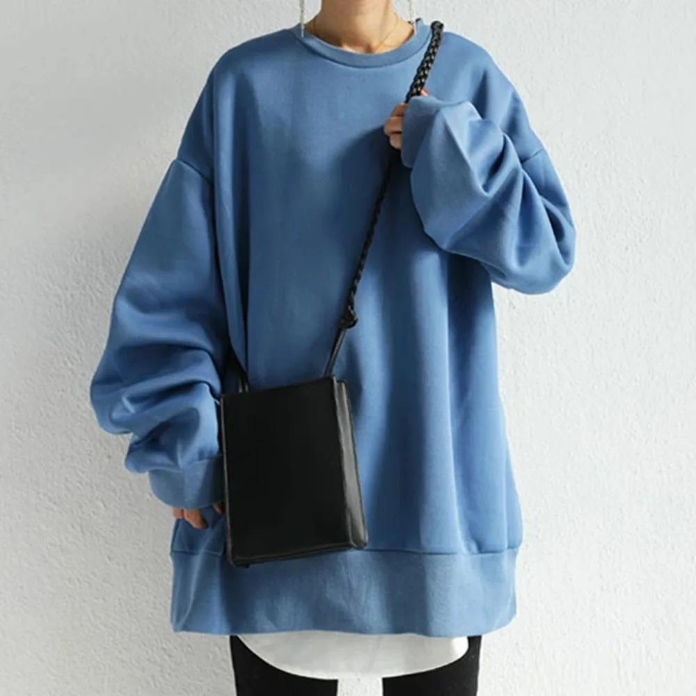 

Oversize Hoodies Women Sweatshirt Spring Autumn Outwear Fashion Casual Loose Female All Match New Solid Color Slim Elegant Tops