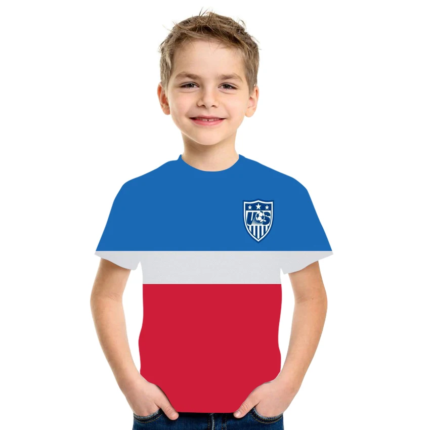 

Summer Hot Sale Boys and Girls National Flag Pattern 3D Printing T-shirt Boys Fashion Top Short Sleeve T-shirt Casual Breathable