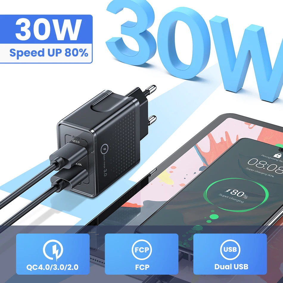 FIVI usb зарядное устройство для телефона быстрое xiaomi samsung S10 S9 S8 QC 3 0 huwei iphone |