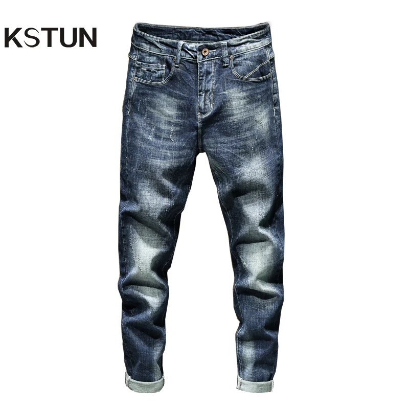 Мужские джинсы бренда 2021 облегающие Стрейчевые весенние и осенние Гиннесс для