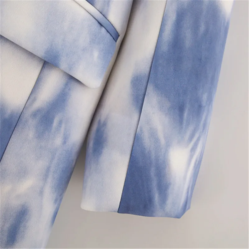 

Csmdtyj Elegant Tie-dye Women Blazer Notched Long Sleeve Pocket Female Blazers Feminino Autumn Loose Fashion New Clothing 2020