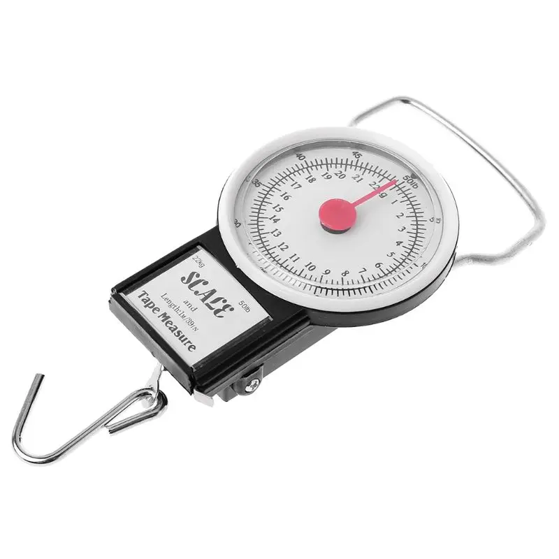 

22kg/50lb Portable Hanging Scale Balance Fish Hook Weighing Balance Kitchen With Measuring Tape Measure Fishing Scales Y5JA