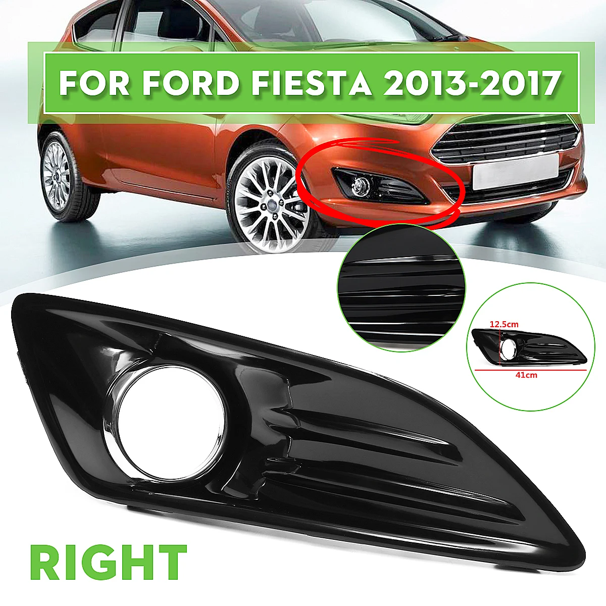 Комплект передних противотуманных фар и крышек для Ford Fiesta 2013 2014 2015 2016 2017 рама