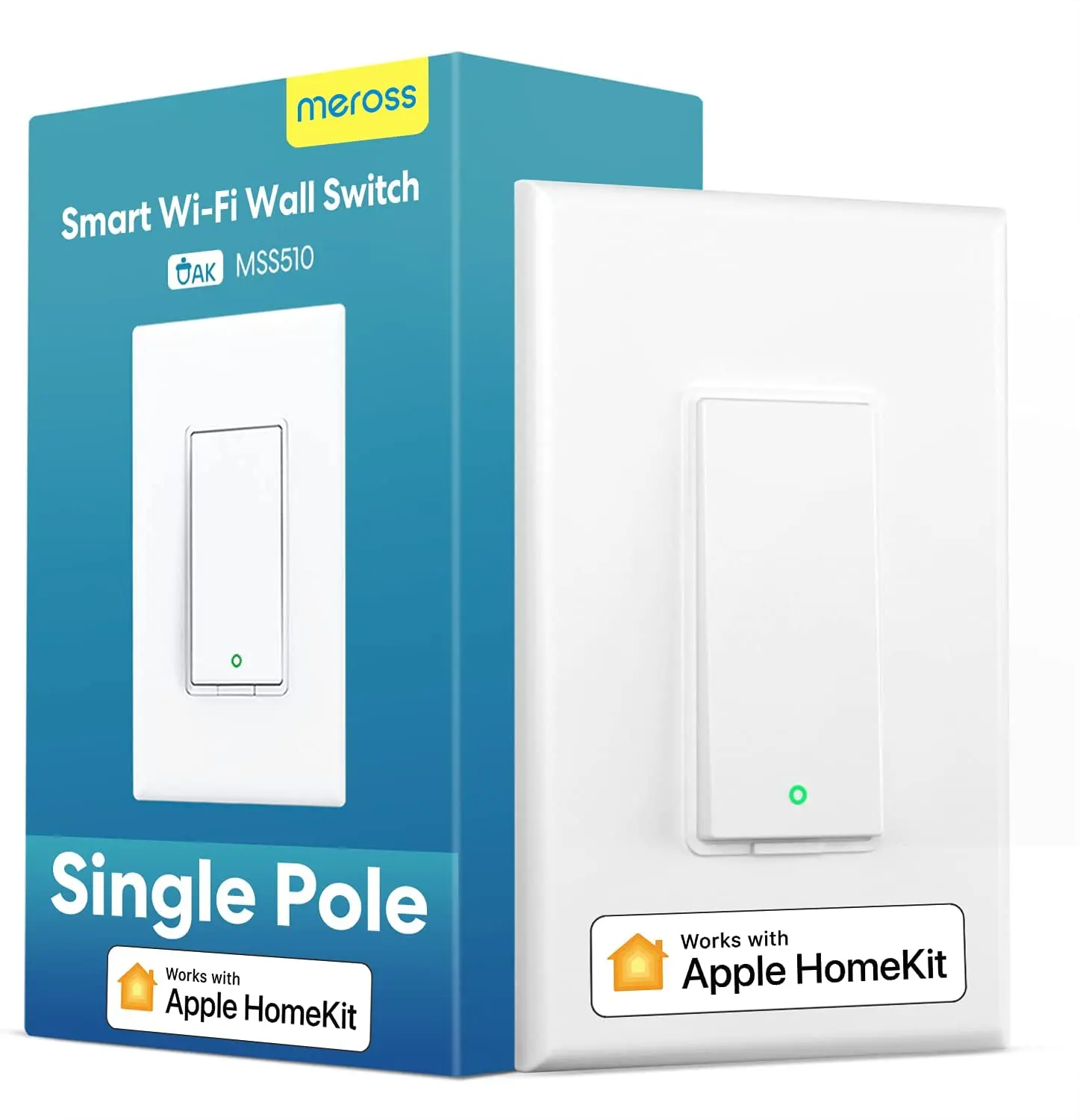 

Meross Smart Light Switch US Wireless WiFi Push Button Wall Light Switch Support HomeKit Alexa Google Home SmartThings 1 Way