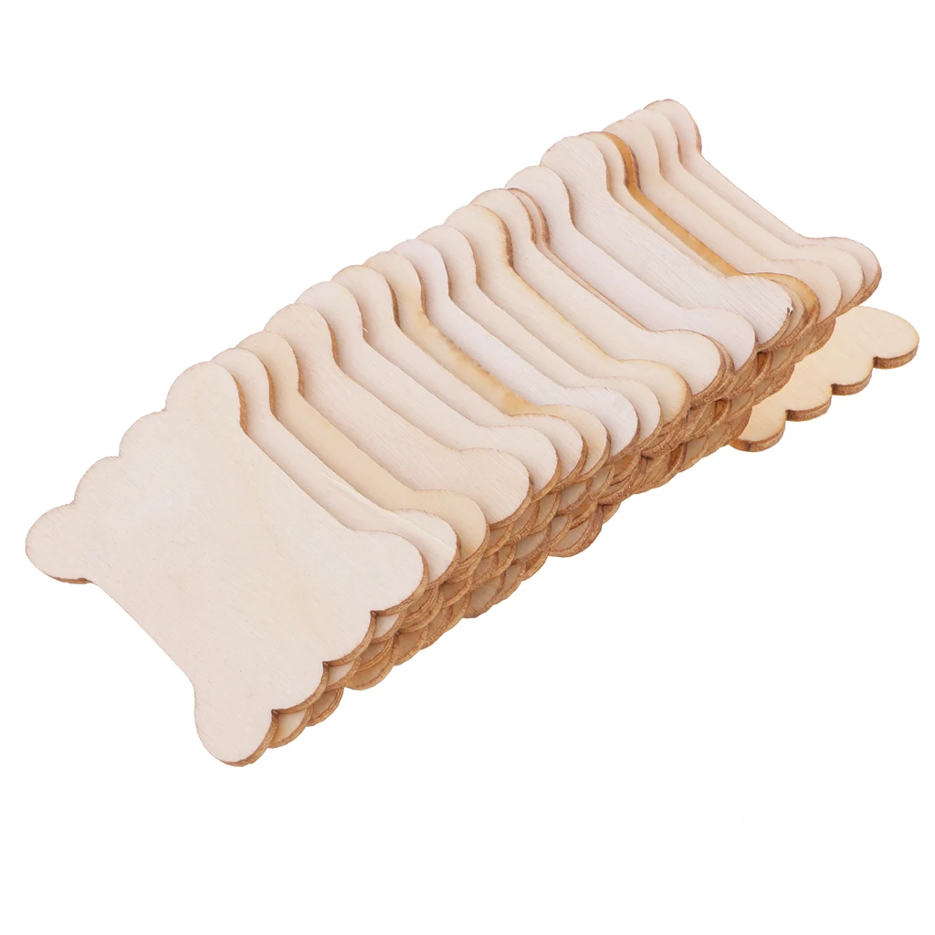 

20pcs Packed Natural Wood Thread Bobbins Spool Bone Shaped for Storage Holder Cross Stitch Embroidery Floss Sewing Tools