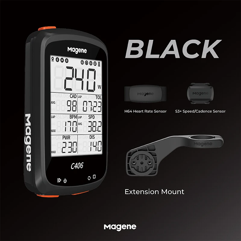 

Magene C406 Bike Computer with Holder Waterproof GPS Cycling Computer Wireless Smart Road Bicycle Monitor 2.5 Inch LCD Screen
