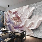 3D стереоскопические рельефные ювелирные украшения Пион Цветочная Роспись стен для кабинета спальни гостиной Декор фото самоклеящиеся обои
