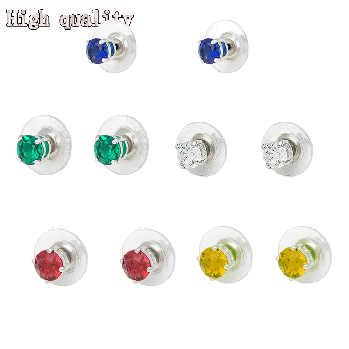 

SWA Fashion Jewelry High Quality Charm Classic Simple Multicolor Round Crystal Women's Earrings Charming Romantic Gift