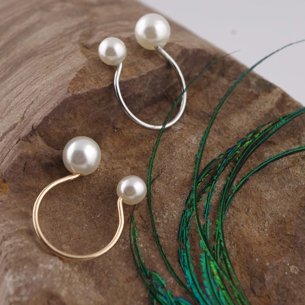 Женское кольцо с имитацией жемчуга регулируемое Открытое искусственным