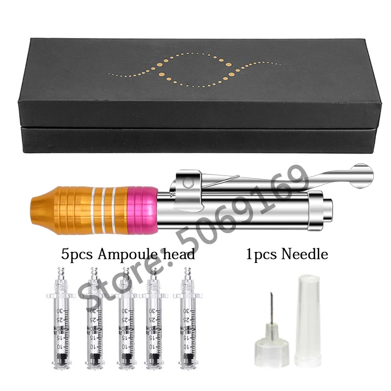 Gold pen kit 3 Ручка с гиалуроновой кислотой высокого давления для снятия морщин, наполнение губ, пистолет с гиалуроном, распылитель, гиалуроническая ручка, машина для литья под давлением - Номер модели: Gold pen kit 3