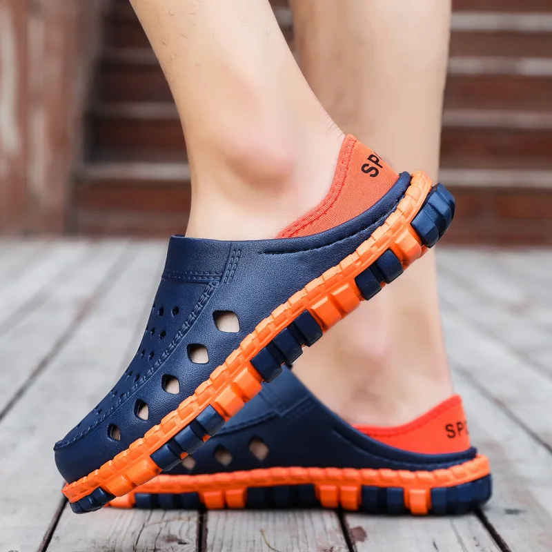 Summer Mens Sandals Outdoor Water Shoes Non-slip Hollow Beach Shoes Men Soft Lightweight EVA Clog Shoes flip flops Zapatos Mujer