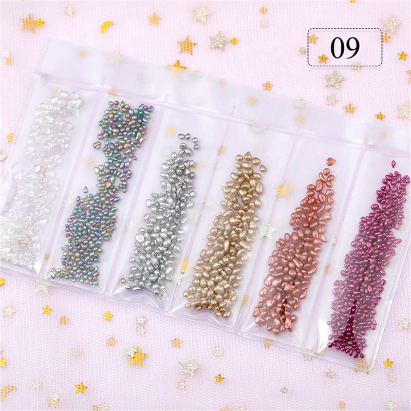 6 Grid/Pack Diamond Shape Multi-color Rhinestones Nail Art Decorations Mix Sizes 3D Crystal Gems DIY Manicure Accessories