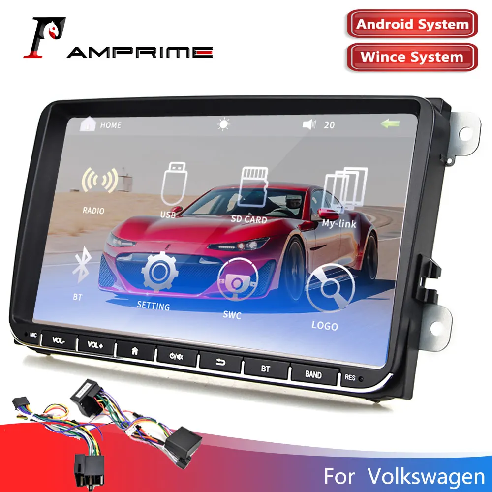 AMPrime Android 9 ''автомобильный мультимедийный плеер 2 ГБ/1 ГБ ОЗУ GPS навигация din