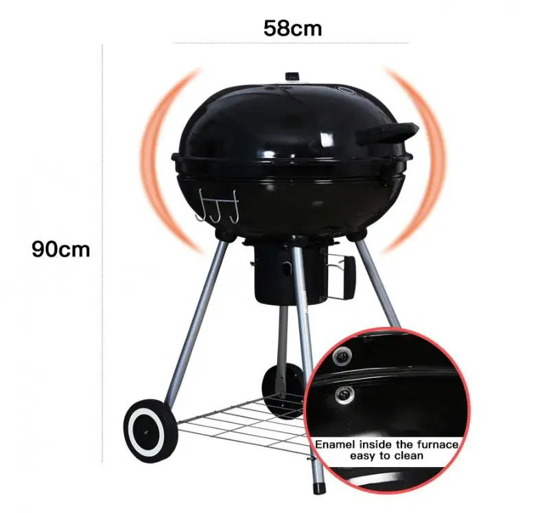 Домашний круглый барабанный гриль из нержавеющей стали небольшая печь для