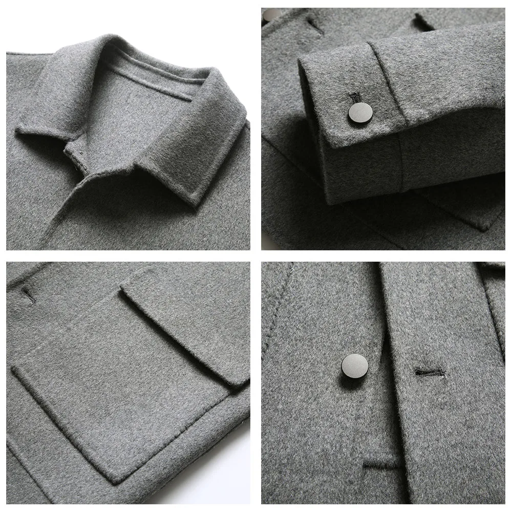 

COODRONY Brand Autumn Winter Jacket Trench Soft Warm Wool Coat Men Clothing New Arrival Fashion Casual Overcoat Big Pocket C8102