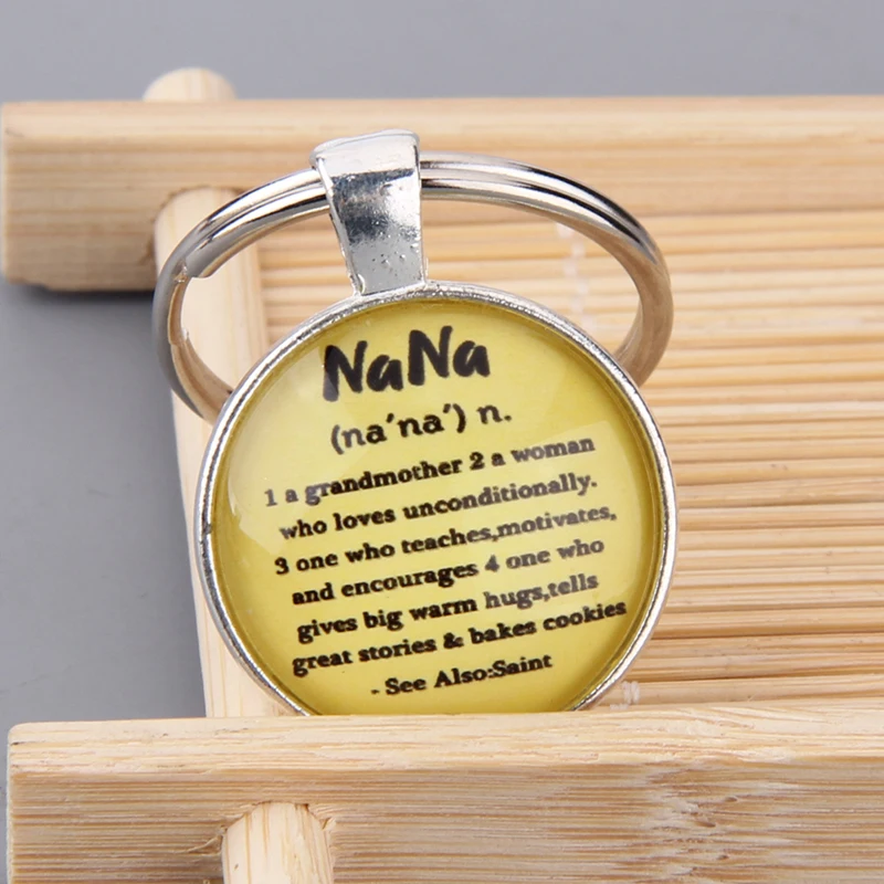 Time Gem кабошон ювелирный брелок именной персональный кулон подарок Nana семейная