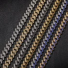 D  Z 15 мм хип-хоп Iced Out Bling Циркон Miami кубинское звено цепи ожерелья для мужчин модные ювелирные изделия 1 комплект Прямая поставка