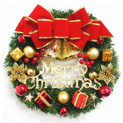 

30cm Christmas Wreath Door Hanging Christmas Decorations Simulation Flowers Window Props Background Christmas Tree Accessories