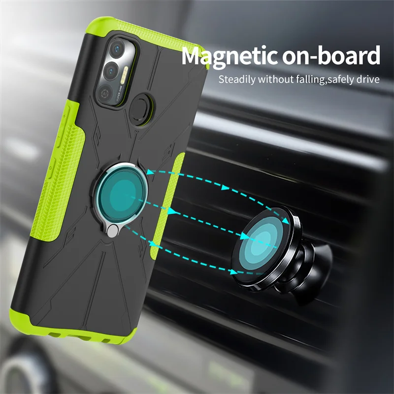 Holder Cover For Tecno Spark 7 Case For Tecno Spark 7 Capas Shockproof Bumper Back Magnetic For Fundas Tecno Spark 7 7T Cover