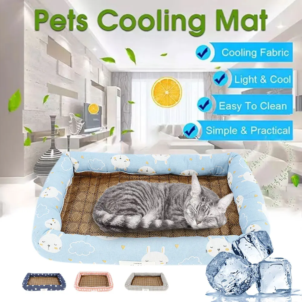 

Summer Anti-slip Pet Dog Bed Pet Products Ice Silk Mat Puppy Sofa Bed Cat Blanket Dogs Nest Mattress Pad Dog Bed Mat Kennel