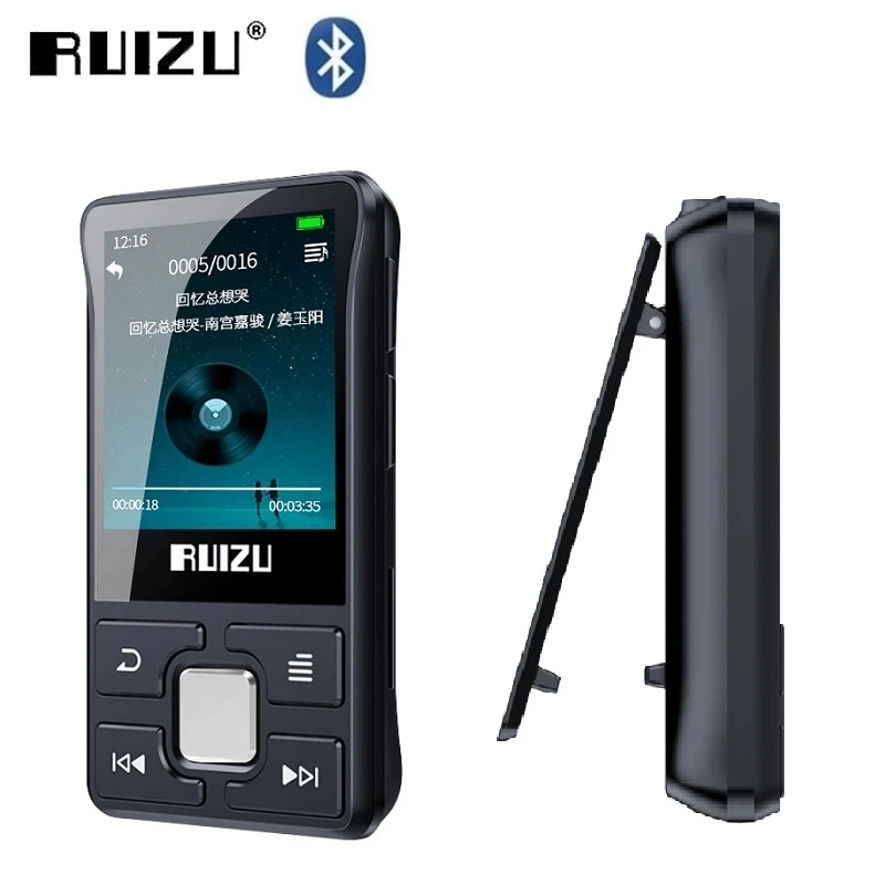 

Новинка, оригинальный спортивный MP3-плеер RUIZU X55 с Bluetooth, 8 ГБ, мини-клипса с экраном, поддержкой FM, записи, электронной книги, часов, шагомера