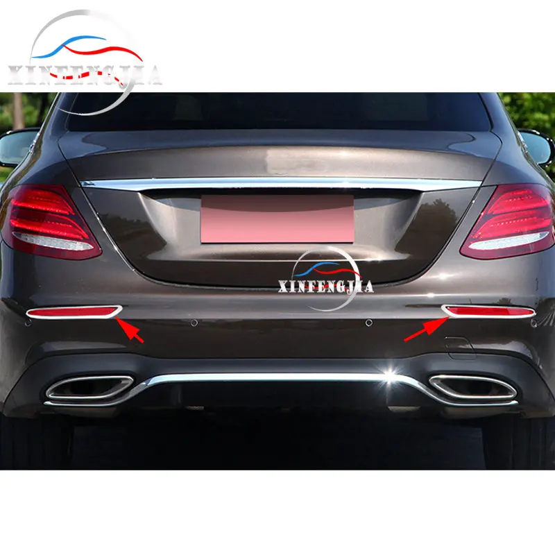 

For Mercedes-Benz E Class 2017 2x Chrome Rear Tail Fog Light Frame Cover Trim