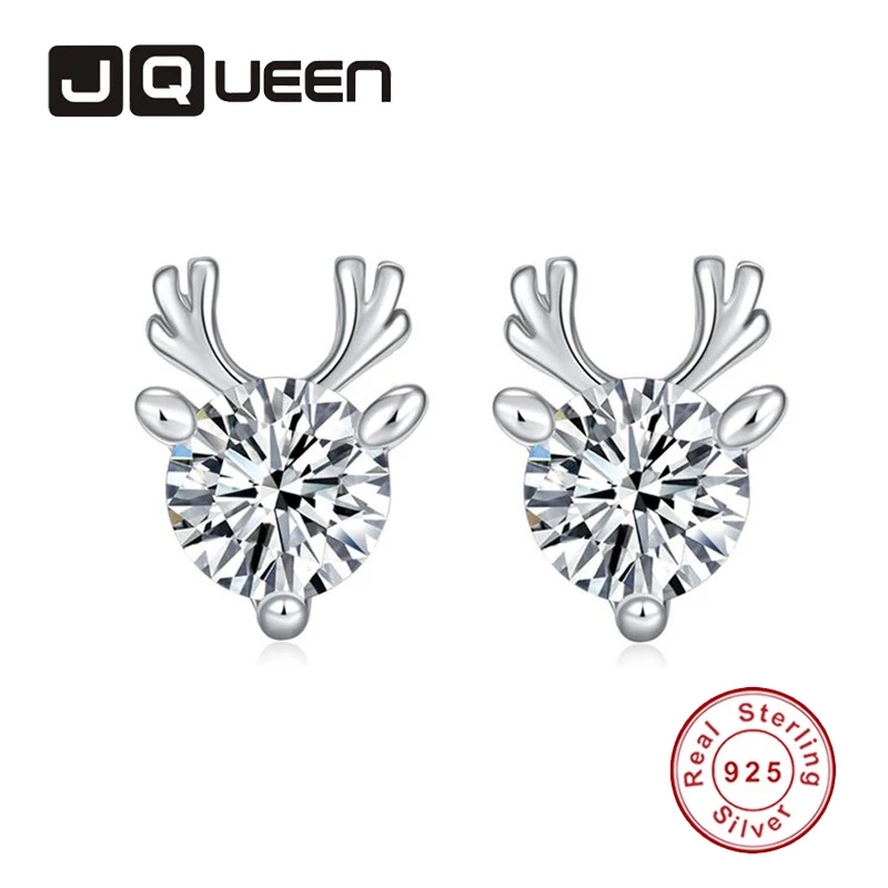 JQUEEN классические шелковые серебряные серьги рога 925 для свадьбы женщин ювелирные