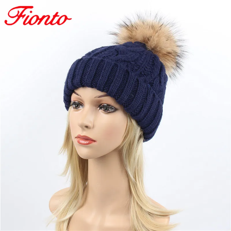 Осенне зимняя теплая Новая шапка с помпоном для волос Женская бархатная вязаная