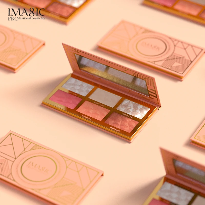 

IMAGIC New 6-color Blend Highlight Highlighting Blush Palette Naturally Brightens Skin Tone