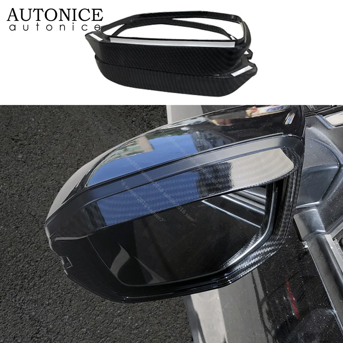 Углеволоконная цветная крышка зеркала боковой двери 2 шт. защита от дождя