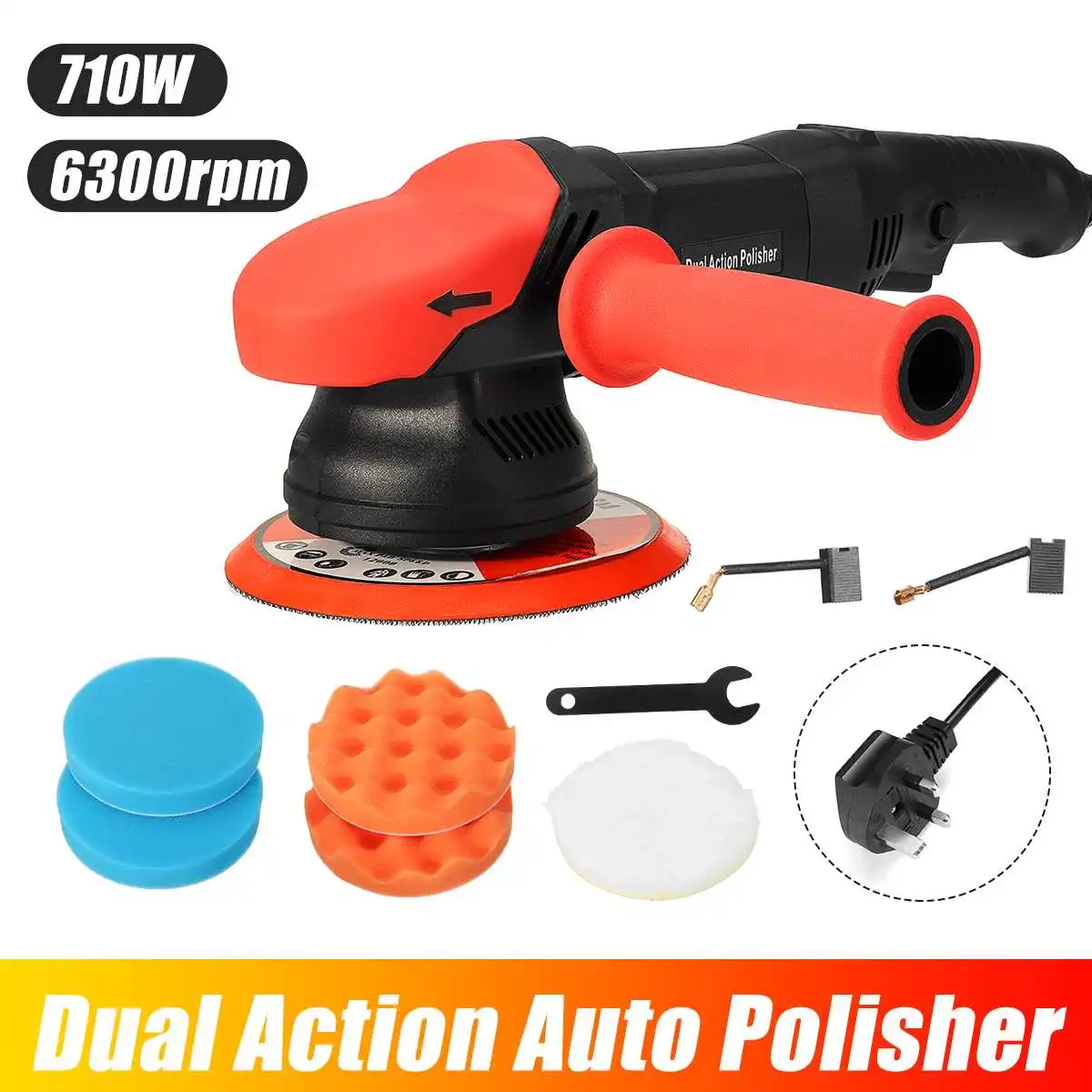

710W 6300rpm Dual Action Auto Polisher 6 Speeds Adjustable Electric Car Polisher Sander Buffing Waxing Machine With 6 Inch Disk