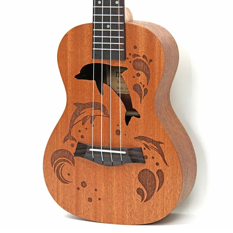 ГОРЯЧАЯ HG-укулеле Uke 4 нейлоновые струны Sapele палисандр гитара Дельфин шаблон
