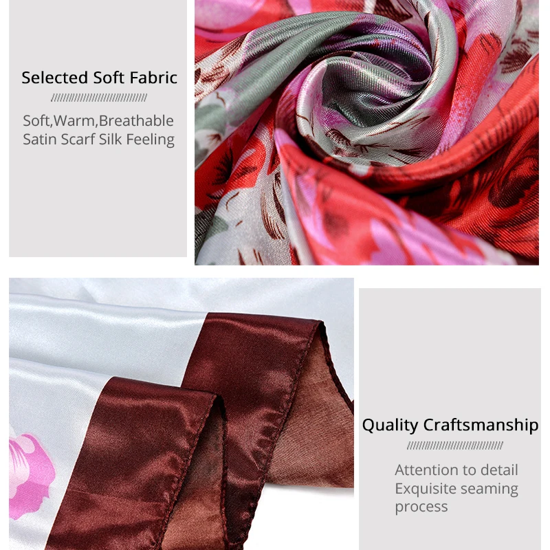 Женский элегантный шелковый шарф сатиновый хиджаб модные шарфы для волос с