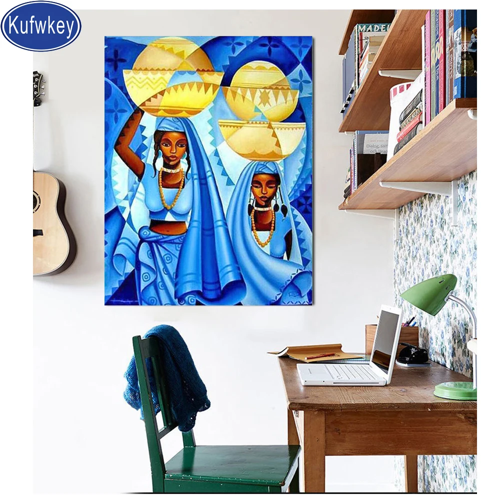 

Craft 5D Diamond Painting African Girl Resin Mosaic Diamond Painting full Drill Diamond Portrait Cartoon Needlework Embroidery