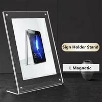 a4 magnetic acrylic sign holder display stand 8 5 x 11 inches ad frames table plastic brochure menu holder