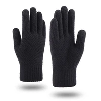 men thicken winter knitted woolen gloves warm full finger touch screen mittens outdoor windproof grove clothing decor accessory