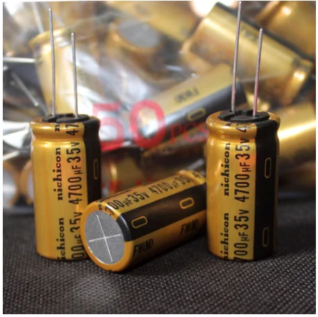 2 шт. бесплатная доставка оригинальный японский конденсатор nichicon FW gold 35 в 4700 мкФ