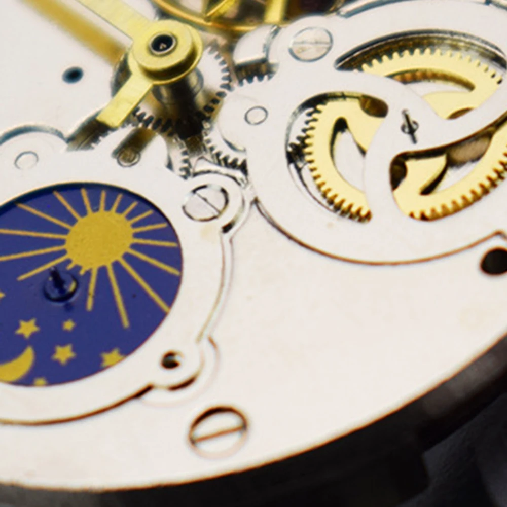 

New mechanical watch movement automatic movement 24 o'clock indication 12 o'clock sun moon and stars