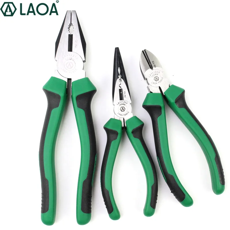 

LAOA 3pcs Cr-Ni Wire Cutter Nippers Long Nose Pliers Multifunction Side Cutter
