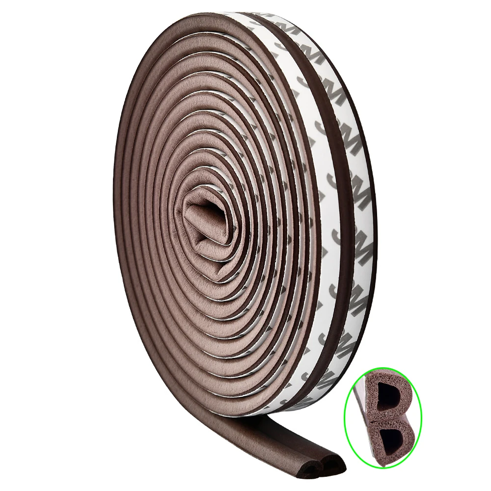 

10M DIEP Type Self Adhesive Door Sealing Strips Window Acoustic Foam Wind Waterproof Dustproof Sound Insulation Tools