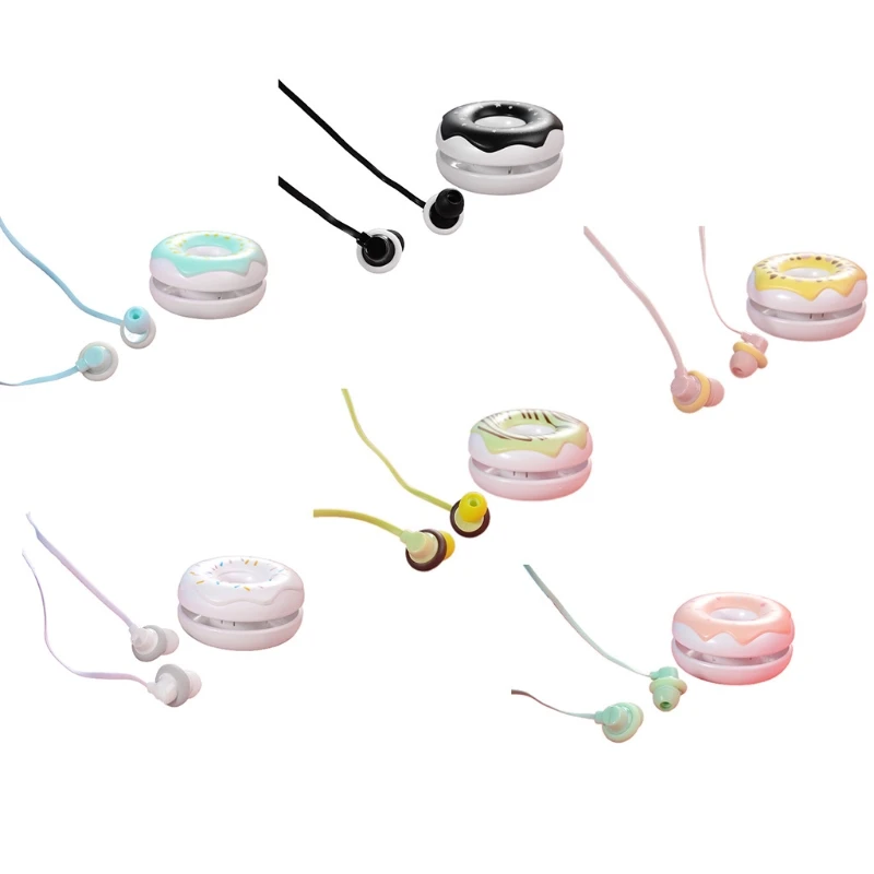 

Cute Donuts Macarons Earphones 3.5mm in-ear Stereo Wired Earbuds for Kids A0NB