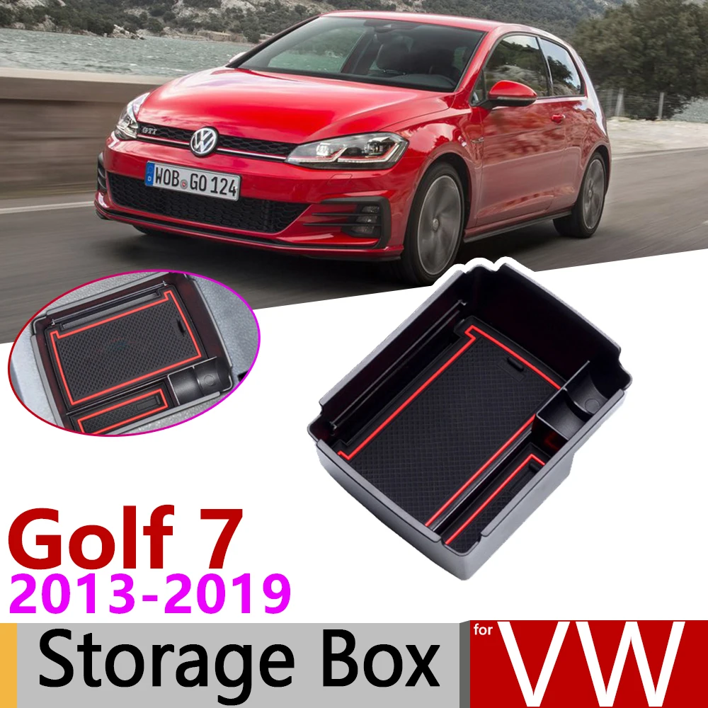 Для VW Golf 7 MK7 Volkswagen Golf7 2013~ подлокотника ящик для хранения, автомобильный Органайзер аксессуары