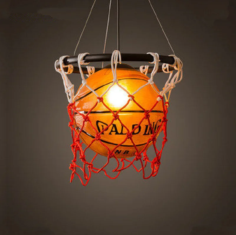 

Американская баскетбольная люстра, креативный светильник для детской комнаты, спальни, винного бара, спортивного рынка, Подвесная лампа